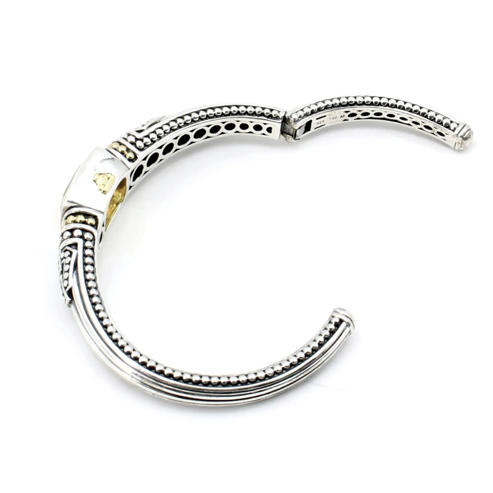 ♥️SOLD♥️LAGOS * Vintage Sterling Silver & 18K Citrine Caviar Cuff Bracelet - Picture 5 of 10